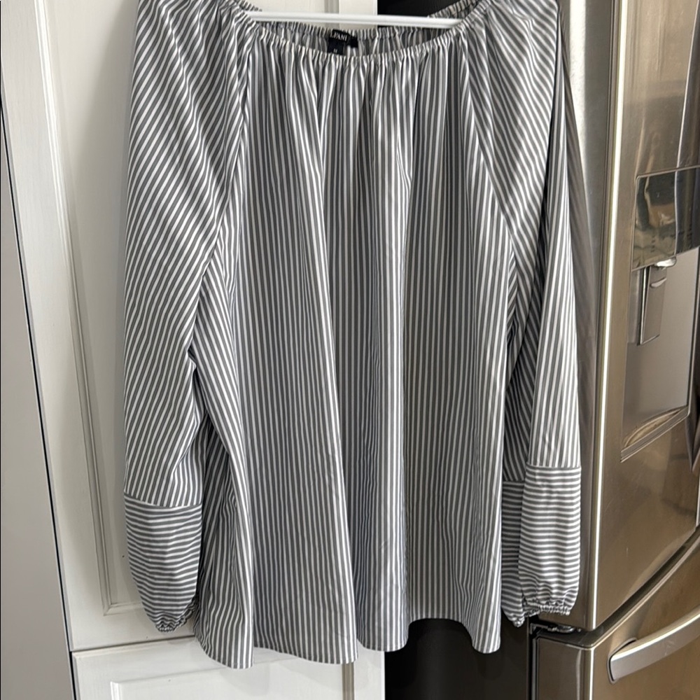 Alfani Black and White Striped Blouse